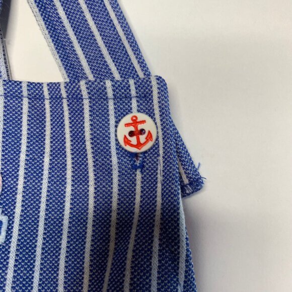 Vintage Carters Striped Overalls Bibs Jumper Size 12M Striped Boat Nautical - Picture 3 of 8
